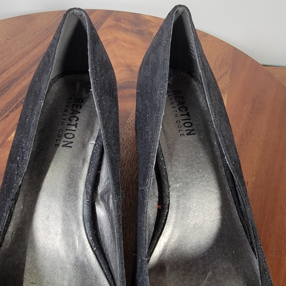 Reaction Kenneth Cole Black Sparkly Shoes Size 7.5 Dress Evening Comfy - Picture 12 of 13